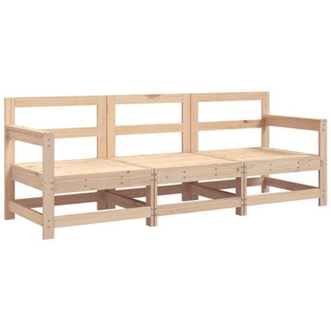 Set Salotto Da Giardino 3 Pz In Legno Massello Di Pino - Foto 2