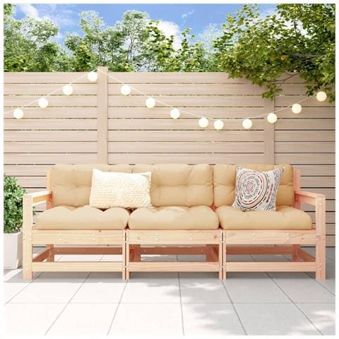 Set Salotto Da Giardino 3 Pz In Legno Massello Di Pino - Foto 1