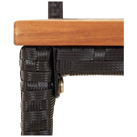 Set Bar Giardino 3 pz Nero Polyrattan e Legno Massello Acacia - Foto 2