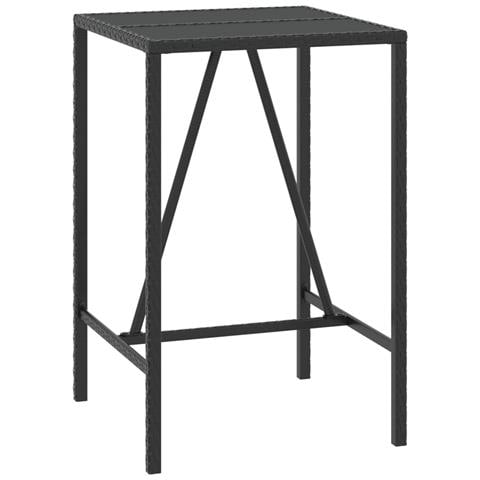 Set Bar Giardino 3 pz Nero Polyrattan e Legno Massello Acacia - Foto 8
