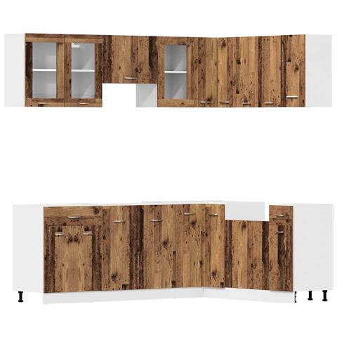 Set di Mobili da Cucina 11 pz Legno Antico in Truciolato - Foto 1