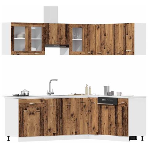 Set di Mobili da Cucina 11 pz Legno Antico in Truciolato - Foto 9