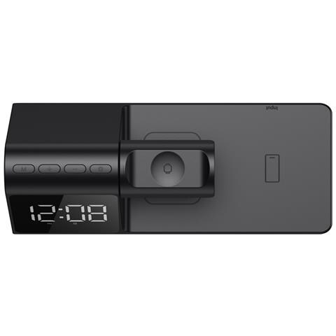 W3042 3 in 1 Wireless Charging Station Telefono cellulare, Smartphone Nero USB Carica wireless Auto - Foto 2