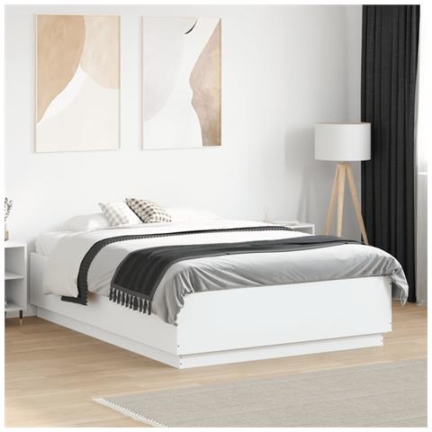 Giroletto Con Luci Led Bianco 135x190 Cm In Legno Multistrato - Foto 1