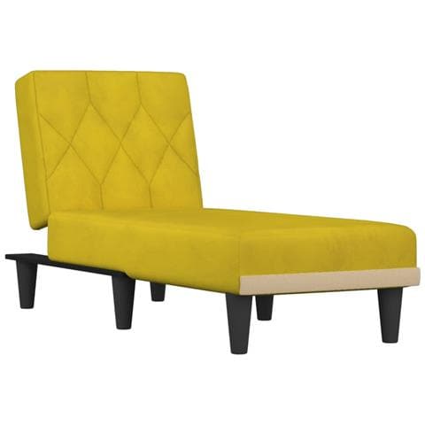 Chaise Longue In Velluto Giallo - Foto 2