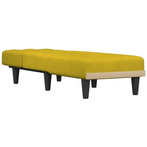 Chaise Longue In Velluto Giallo - Foto 3