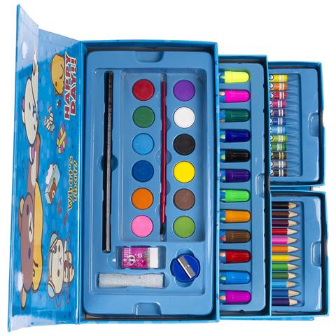 Set Di Pittura In Valigetta Con Cassetti, 54 Pezzi. Include Matite, Acquerelli, Pennarelli, Cere E Accessori. - Foto 3