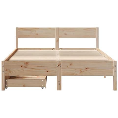 Letto senza Materasso 120x200 cm in Legno Massello di Pino - Foto 10