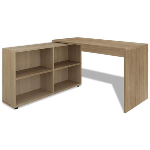 Lusso Casadino -  Scrivania Angolare Con 4 Ripiani Rovere - Foto 1