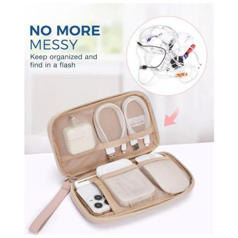 Borsa Organizer Per Dispositivi Elettronici Portatili Beige - Foto 3