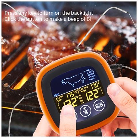 Termometro Digitale Per Alimenti A Doppia Sonda Con Touchscreen Per Carne - Foto 7