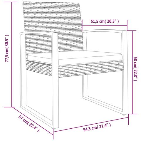Sedie da Pranzo da Giardino 2 pz Nere in Rattan PP - Foto 7