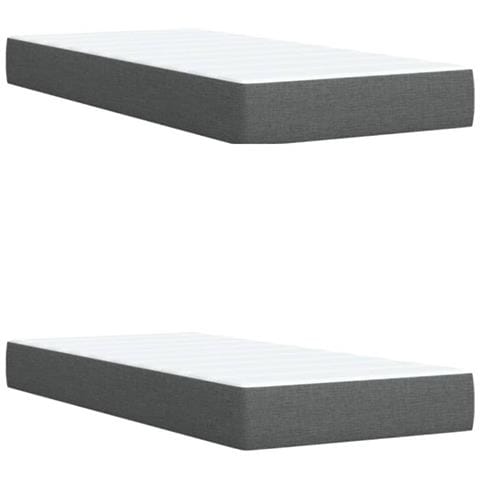 Giroletto a Molle con Materasso Grigio Scuro 200x200 cm Tessuto - Foto 9