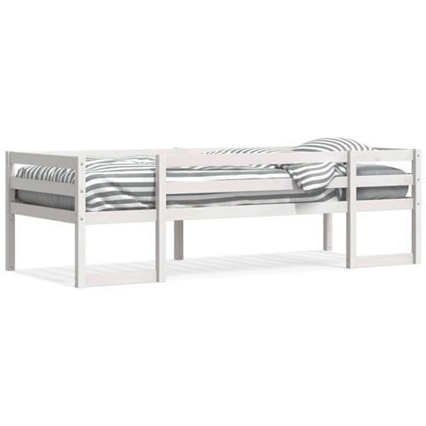 Giroletto per Bambini Bianco 90x190cm in Legno Massello di Pino - Foto 1