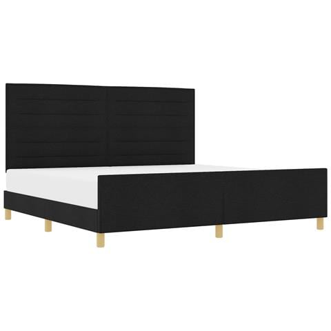 Struttura Letto in Tessuto Nera 200x200 cm - Foto 1