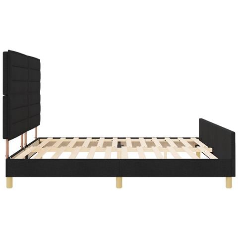Struttura Letto in Tessuto Nera 200x200 cm - Foto 9