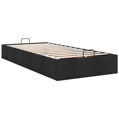 Struttura Letto Pouf senza Materasso Nero 90x200 cm in Tessuto - Foto 9