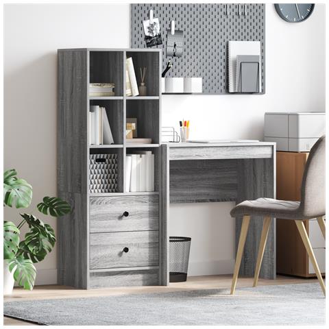 Scrivania con Storage Grigio Sonoma Legno Ingegnerizzato - Foto 2