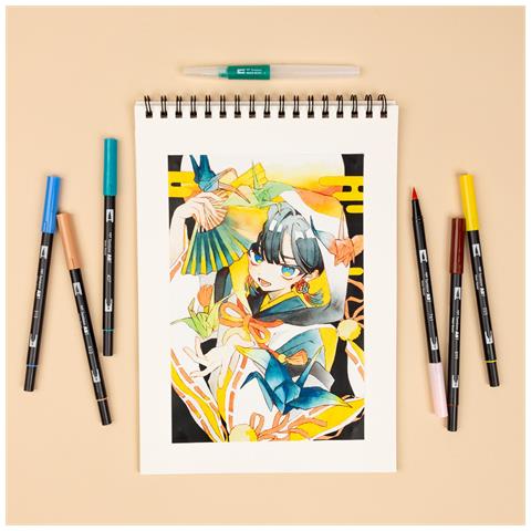 ABT-6P-MANGA-BIRD Rosa chiaro, Blu, Bronzo, Marrone, Verde, Giallo 6 pz - Foto 5