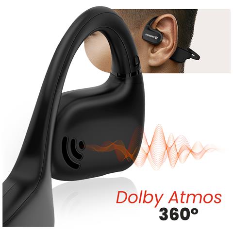 Cuffie Sportive Conduzione Ossea Bluetooth 10h, Nero - Foto 5