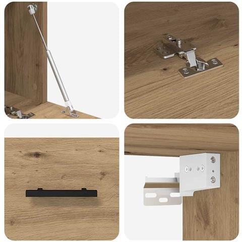 Armadietto a muro rovere artigianale 100 x 36.5 x 35 cm - Foto 9