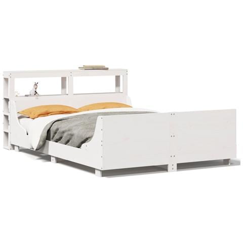 Letto senza Materasso Bianco 120x190 cm Legno Massello di Pino - Foto 1