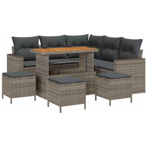 Set Divano da Giardino 9 pcs Grigio 110 x 55 x 71 cm - Foto 1