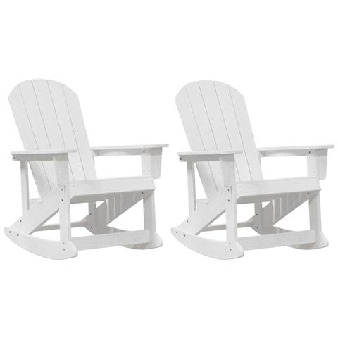 Sdraio Rocking Adirondack 2 pcs Bianco HDPE - Foto 1