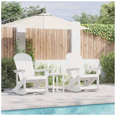 Sdraio Rocking Adirondack 2 pcs Bianco HDPE - Foto 2