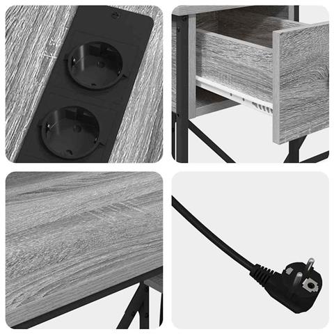 Scrivania Grigio sonoma 120 x 79 x 86.5 cm Legno multistrato - Foto 9
