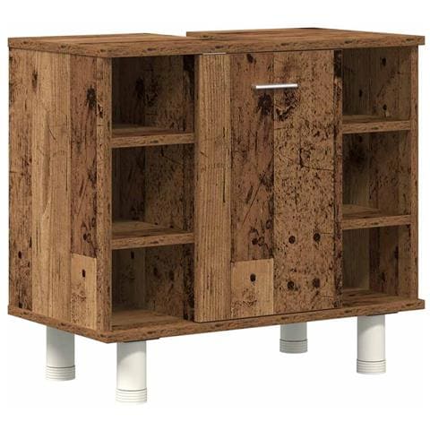 Set Mobili da Bagno 3 pz Legno Antico in Legno Multistrato - Foto 9