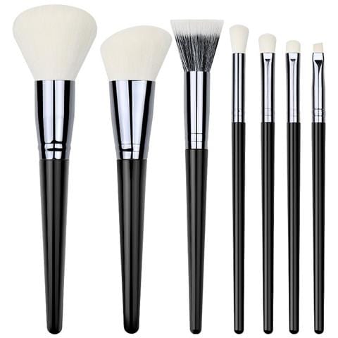 Set Di 7 Pennelli Per Trucco Black Onyx - Pennelli In Fibra Sintetica Morbida Per Un'applicazione Impeccabile - Foto 1