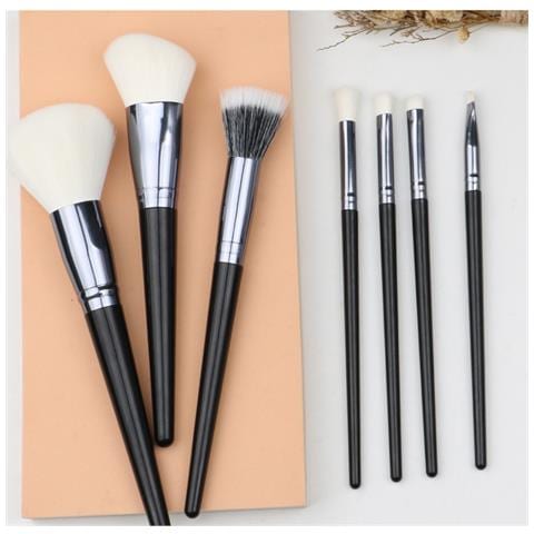 Set Di 7 Pennelli Per Trucco Black Onyx - Pennelli In Fibra Sintetica Morbida Per Un'applicazione Impeccabile - Foto 7