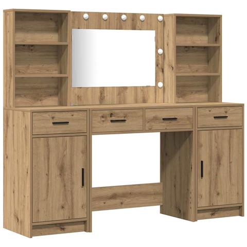 Set Tavolo da Trucco con cassetto 3 pcs rovere artigianale - Foto 1