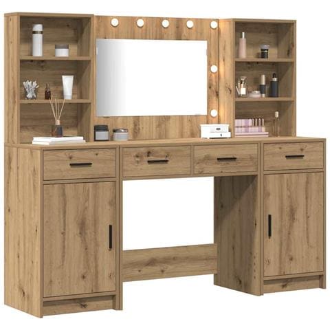 Set Tavolo da Trucco con cassetto 3 pcs rovere artigianale - Foto 2