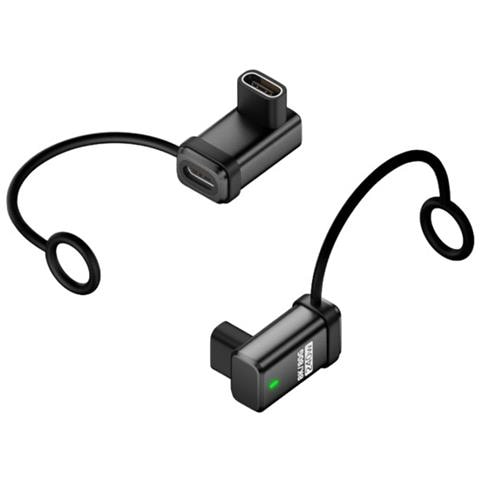 Adattatore Femmina-femmina Usb-c 240w, 120gbps, Angolo Retto (confezione Da 2) Black - Foto 1
