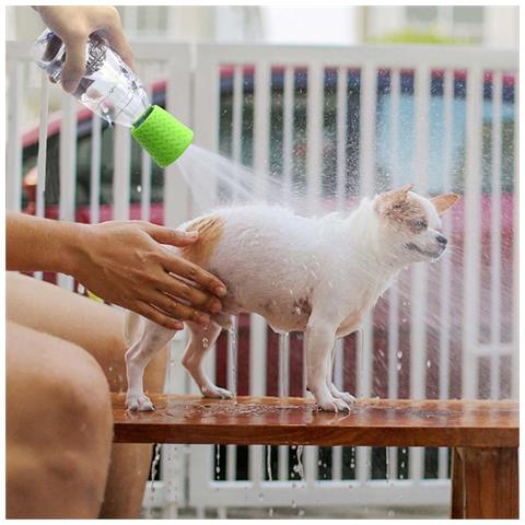 Set Da 5 Testine Doccia Portatili In Silicone Per Animali Domestici - Strumento Per Bagno Esterno Green - Foto 5