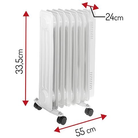 Radiatore a Olio AD 7815 da Pavimento 7 Elementi 1500 W Bianco - Foto 7