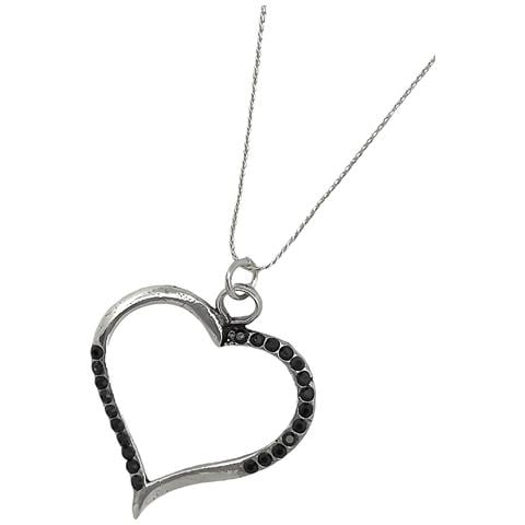 Collana Cuore Nero In Argento 7-10 Micron - Foto 2