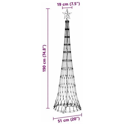 Albero di Natale LED Bianco caldo 51 x 51 x 190 cm Metallo - Foto 8