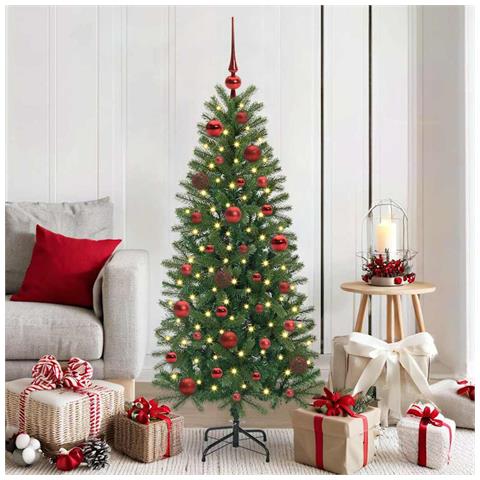Set di Palle di Natale con 150 LED 61 pcs Rosso Plastica - Foto 2