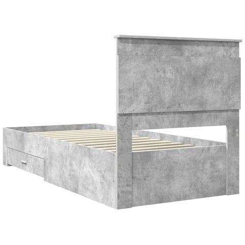 Struttura del letto con cassetto Grigio cemento 100 x 200 cm - Foto 9