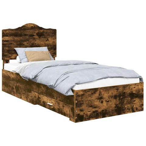 Struttura del letto Rovere fumé 90 x 200 cm Legno multistrato - Foto 1