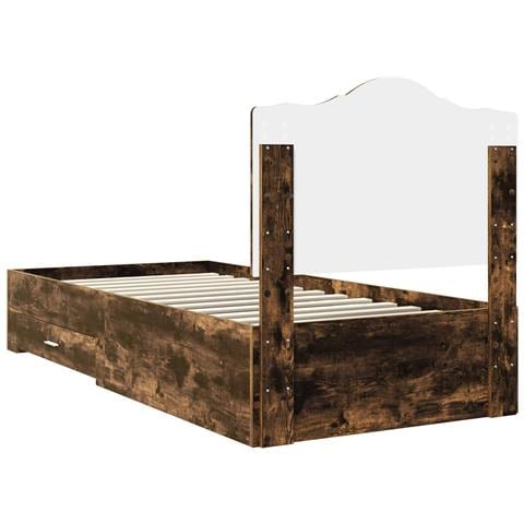 Struttura del letto Rovere fumé 90 x 200 cm Legno multistrato - Foto 9