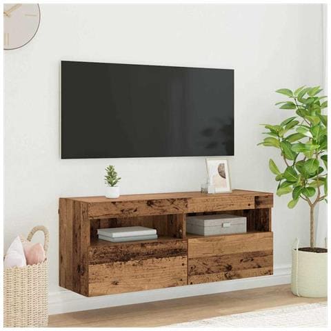 Mobile TV da parete Legno vecchio 100 x 30 x 40 cm - Foto 2