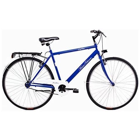 Mario Schiano City Bike 28'' - Bici Da Città, Uomo, Ruote 28'', Cambio 1 Velocità, Telaio Acciaio, Con Accessori - Colore Blu - Foto 1