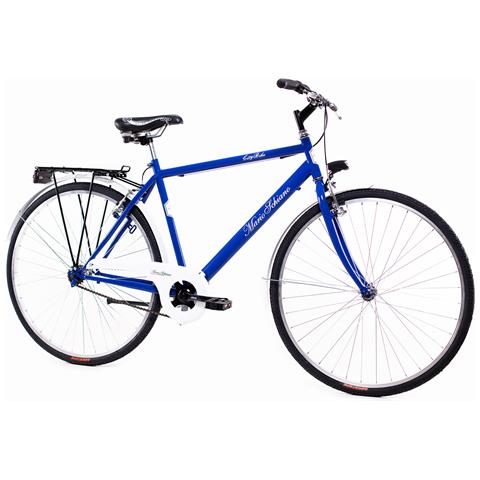 Mario Schiano City Bike 28'' - Bici Da Città, Uomo, Ruote 28'', Cambio 1 Velocità, Telaio Acciaio, Con Accessori - Colore Blu - Foto 2