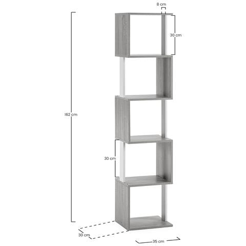 Scaffale Maldivas A 5 Fori Nel Colore Bianco /rovere - Foto 2