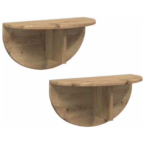 Scaffale da parete 2 pcs Rovere artigianale 48 x 24 x 24 cm - Foto 1