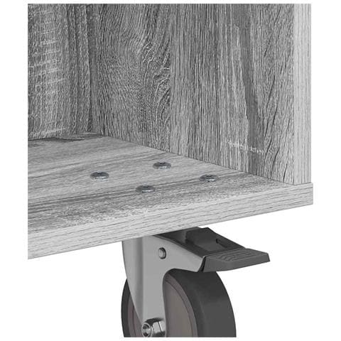 Tavolino con Ruote Grigio Sonoma 50,5 x 50 x 30 cm - Foto 9